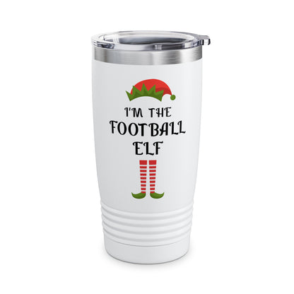 Funny I Am The Football Elf Matching Family Christmas Gift Sport Tumbler