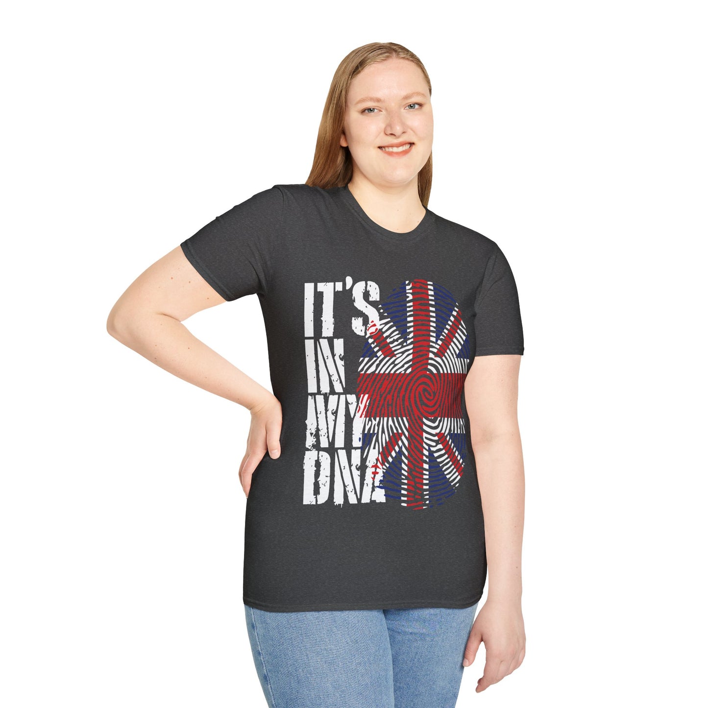 Funny Its In My DNA British Flag England UK Britain Union Jack T-Shirt For Men Women T-Shirt