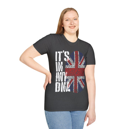 Funny Its In My DNA British Flag England UK Britain Union Jack T-Shirt For Men Women T-Shirt