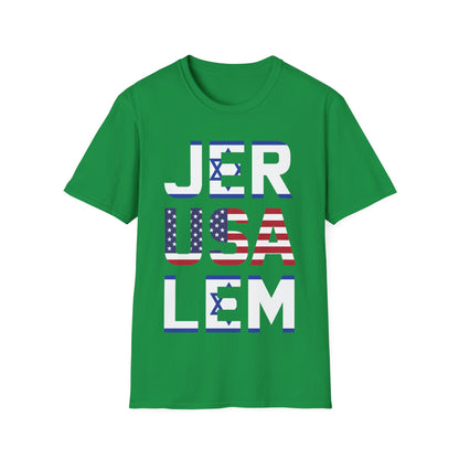 Jerusalem City USA Israel Flag Jewish Support Jerusalem T-Shirt for Men Women