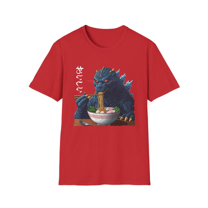 Funny Kaiju Eating Ramen Japanese Monster Lover Birthday T-Shirt