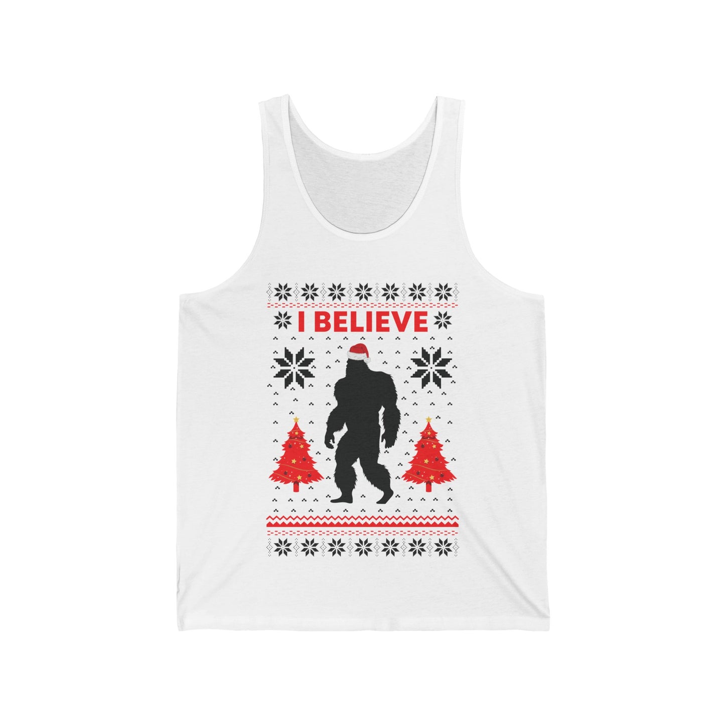 I Believe Sasquatch Big Foot Ugly Funny X-mas Holiday Christmas Jumper Tank Top