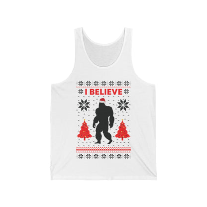 I Believe Sasquatch Big Foot Ugly Funny X-mas Holiday Christmas Jumper Tank Top