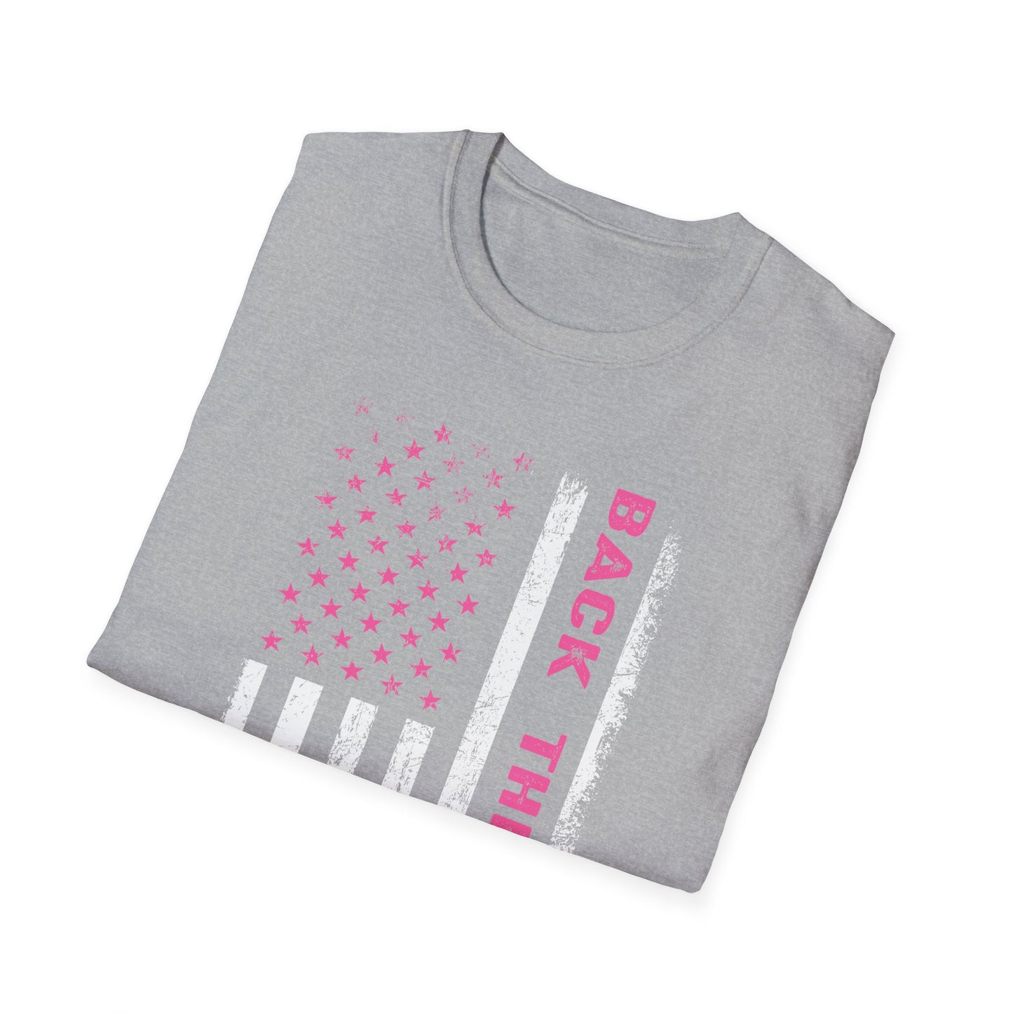 Back The Pink USA Flag Pink Breast Cancer Awareness October Tshirt