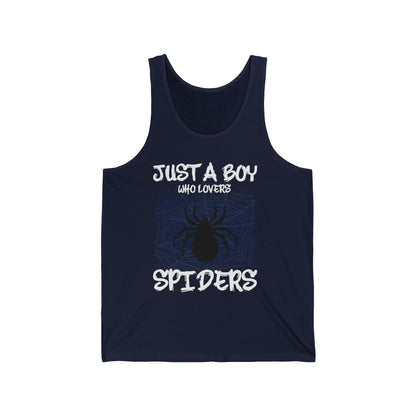 Just A Boy Who Loves Spiders Retro Spider Lover Tank Top For Men Kids Tank Top