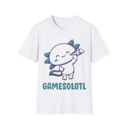 Funny Gamesolotl Gamer Axolotl Fish Playing Video Games Lizard Gaming T-Shirt Men Women