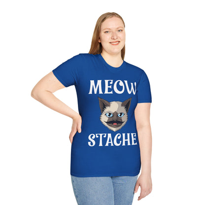 Meowstache Cat Mustache Moustache Beard Bearded Kitten Lovers T-Shirt For Men Women T-Shirt