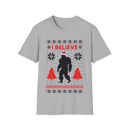 I Believe Sasquatch Big Foot Ugly Funny X-mas Holiday Christmas Jumper T-Shirt