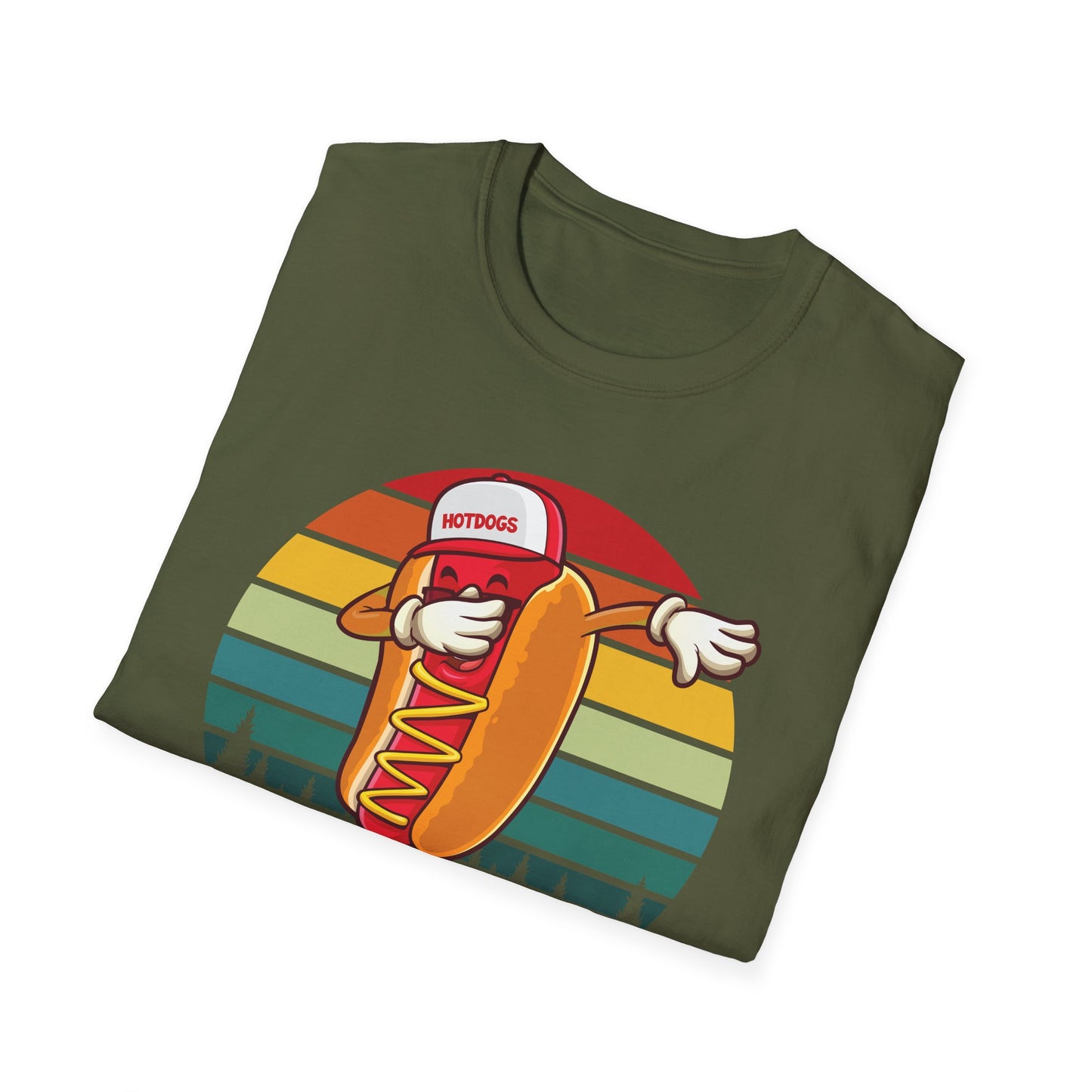 Dabbing Hot Dog Design for Kids Boys Girls Funny Hotdog Gag T-Shirt