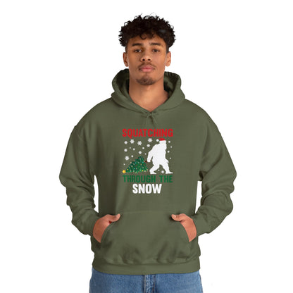 Squatching Through The Snow Funny Bigfoot Christmas Sasquatch Hoodie