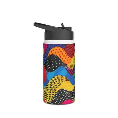 Pop Art Punch Vibrant Pattern Stainless Steel Water Bottle with Twist-on Lid and Double-Wall Vacuum Insulation