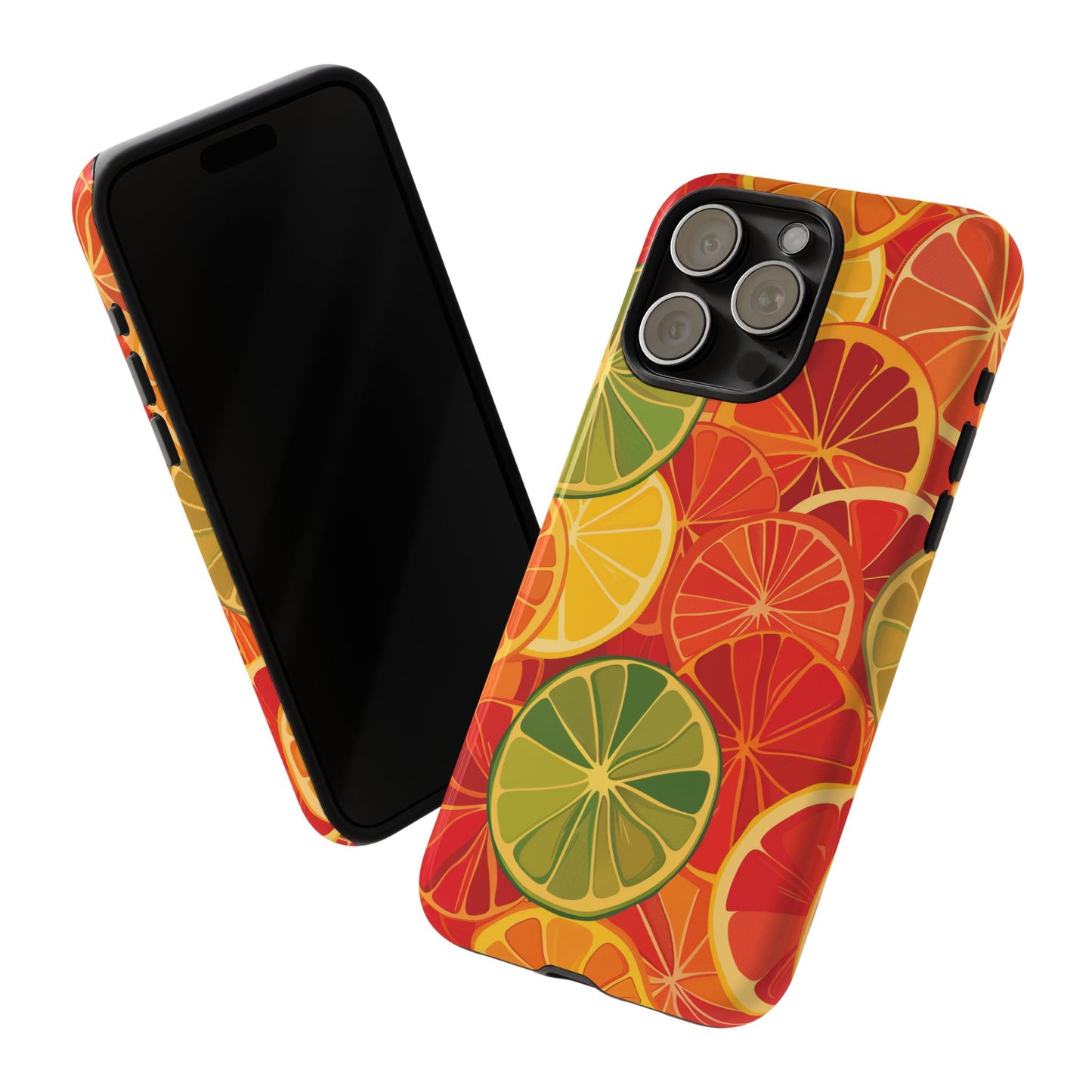 Citrus Burst Pattern iPhone 13 14 15 16 Pro Max Plus Case Wireless Charging Compatible Tough Cases Protection, Magnetic Phone Case for iPhone Classic Series