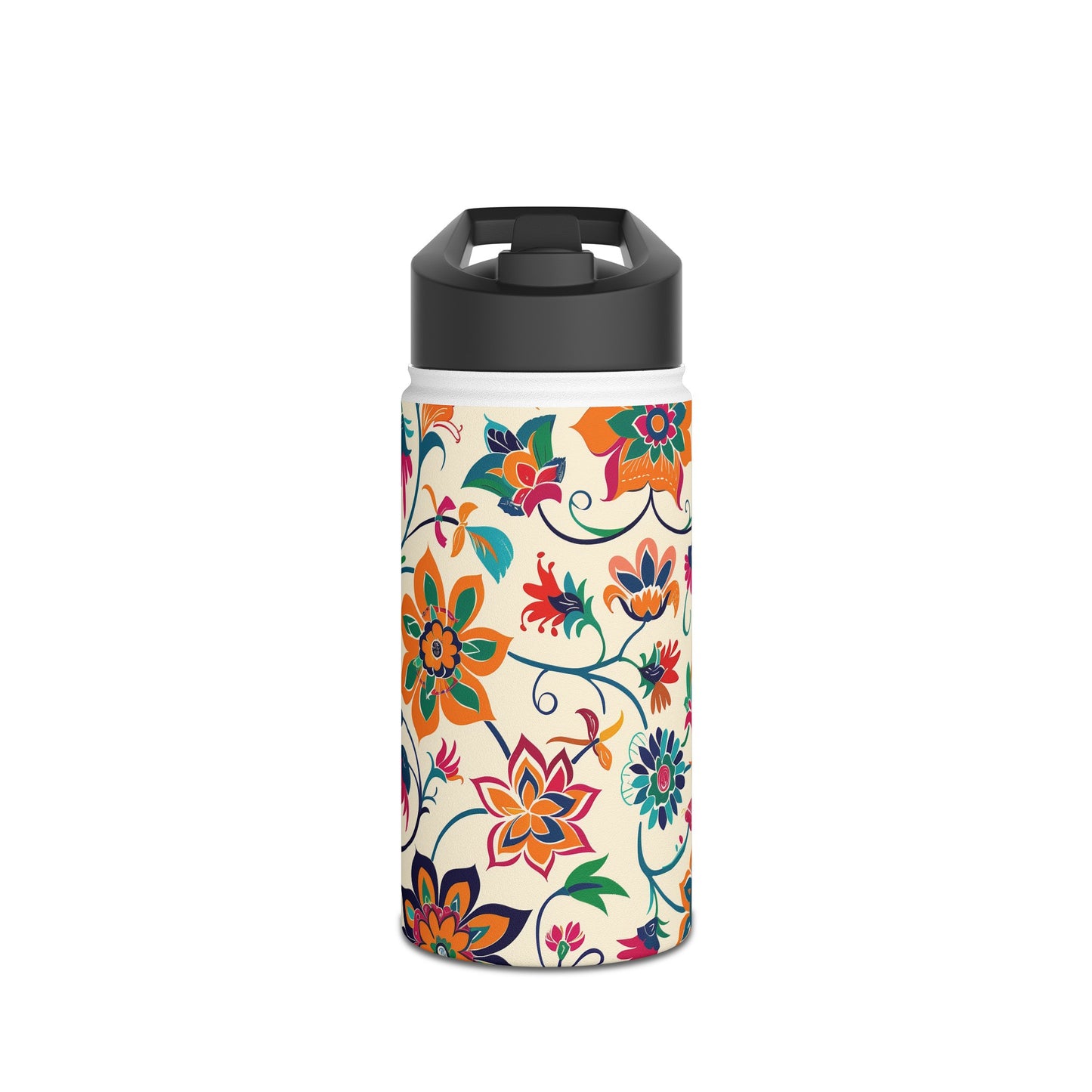 Fiesta Fiesta White Pattern Stainless Steel Water Bottle with Twist-on Lid and Double-Wall Vacuum Insulation