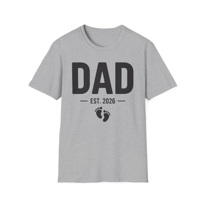 Funny Dad Est 2026 To Be Gifts First Time Dad New Daddy T-Shirt For Men