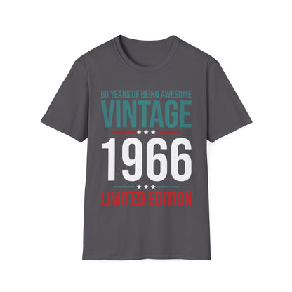 60 Year Old Gifts Vintage 1966 60 Years Awesome 60th Birthday T-Shirt