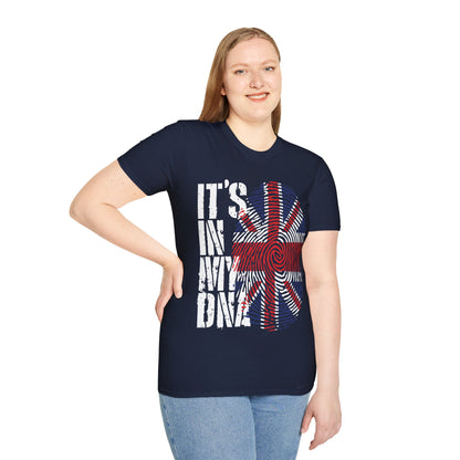 Funny Its In My DNA British Flag England UK Britain Union Jack T-Shirt For Men Women T-Shirt