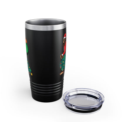 Bigfoot Santa Christmas Tree Lights Gifts Funny Xmas Sasquatch Tumbler For Men Women Tumbler