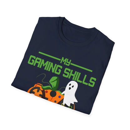 My Gaming Skills Are Scary Halloween Pumpkin Gaming Controller T-Shirt For Gamers