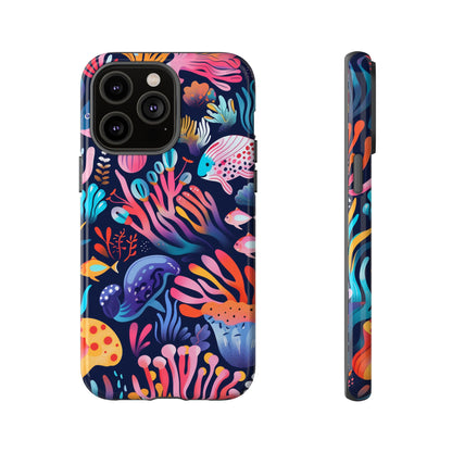 Underwater World Pattern iPhone 13 14 15 16 Pro Max Plus Case Wireless Charging Compatible Tough Cases Protection, Magnetic Phone Case for iPhone Classic Series