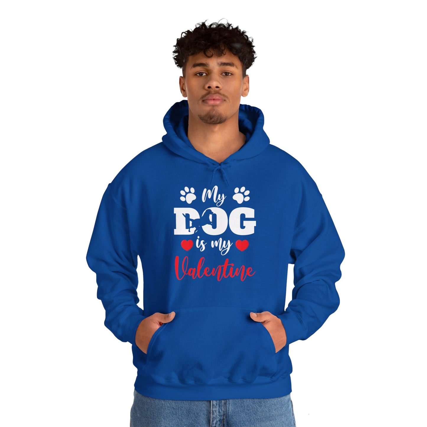 Funny My Dog is My Valentine Dog Lovers Hoodie For Men Women Hoodie