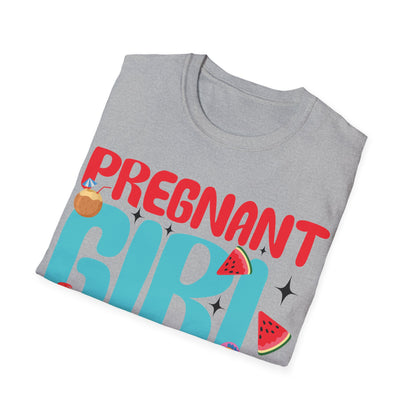 Groovy Pregnancy Reveal Pregnant Girl Summer T-Shirt For Baby Shower T-Shirt