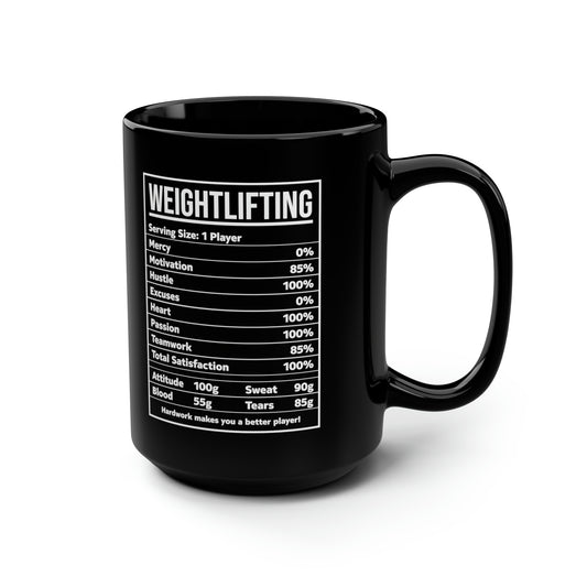 Funny Weightlifting Nutrition Facts Bodybuilding Coffee Mug Men Women