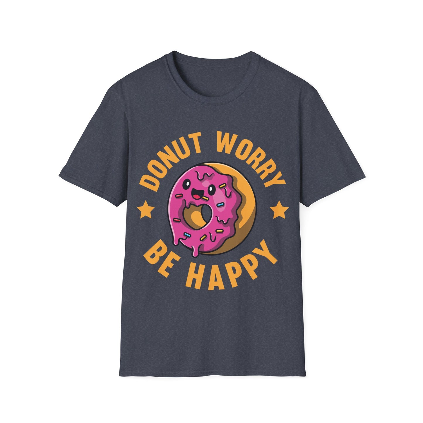 Funny Donut Worry Be Happy Foodie Donut Lovers T-Shirt For Men Women T-Shirt