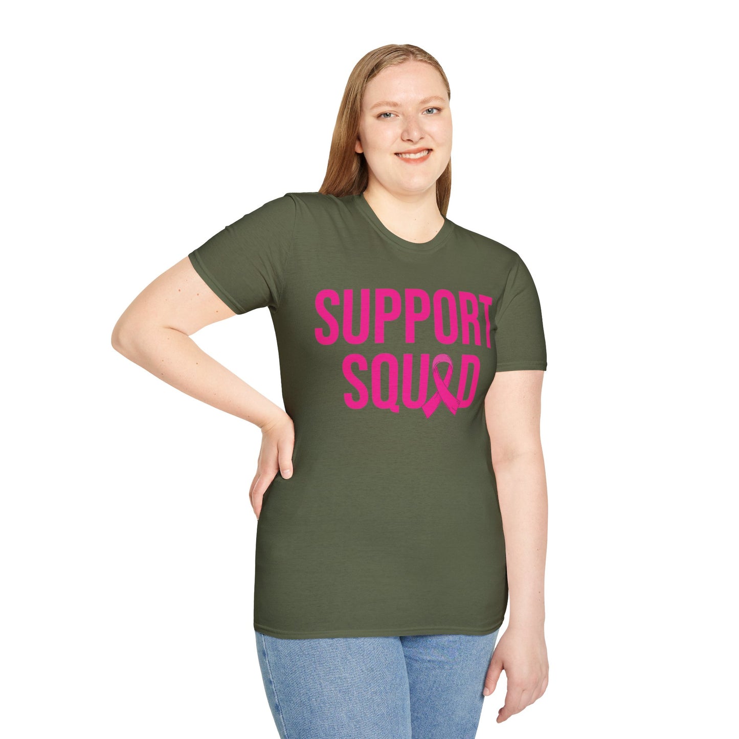 Support Squad Breast Cancer Warrior Awareness October Pink T-Shirt