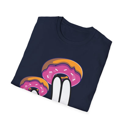 Funny Donuts with The Shocker Hand 2 and 1 Fingers Donut Lovers Humor Tshirt Men