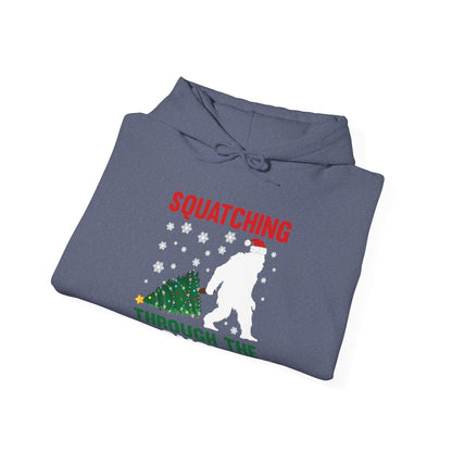 Squatching Through The Snow Funny Bigfoot Christmas Sasquatch Hoodie