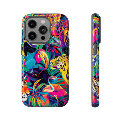 Animal Collage Pattern iPhone 13 14 15 16 Pro Max Plus Case Wireless Charging Compatible Tough Cases Protection, Magnetic Phone Case for iPhone Classic Series