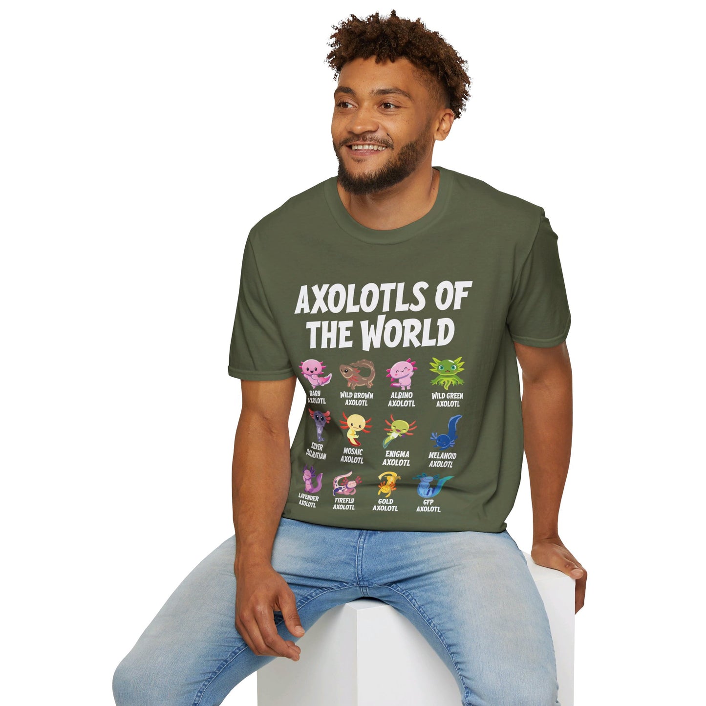 Funny Axolotls Of The World Cute Kawaii Axolotl T-Shirt For Men Women T-Shirt