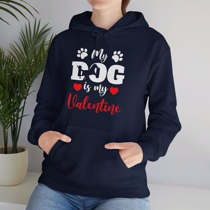 Funny My Dog is My Valentine Dog Lovers Hoodie For Men Women Hoodie