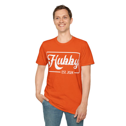 Hubby Est 2024 Just Married Honeymoon Wedding Couples T-Shirt For Men T-Shirt