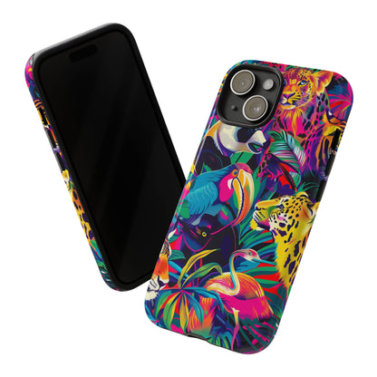Animal Collage Pattern iPhone 13 14 15 16 Pro Max Plus Case Wireless Charging Compatible Tough Cases Protection, Magnetic Phone Case for iPhone Classic Series