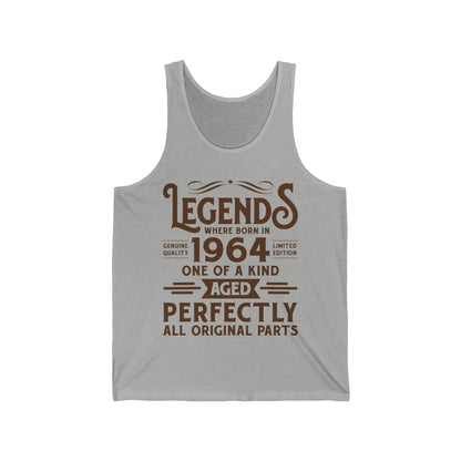60th Birthday Tee 60 Years Old Vintage Legends Funny Born in 1964 Tank Top for Men Women