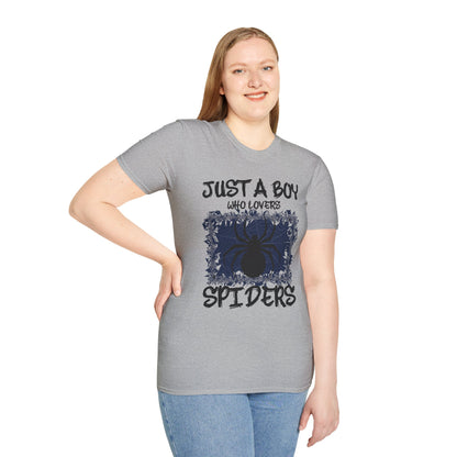 Just A Boy Who Loves Spiders Retro Spider Lover T-Shirt For Men Kids T-Shirt