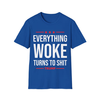 Funny Everything Woke Turns to Trump Anti Biden 45 Political T-Shirt Men Women