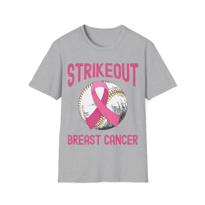 Strike Out Breast Cancer Baseball Fight Awareness T-Shirt Men Women