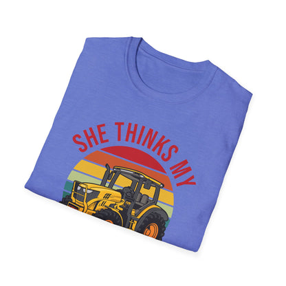 Funny She Thinks My Tractors Sexy Farming Farmer Farm T-Shirt