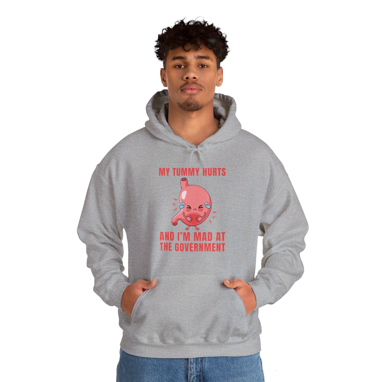 Funny My Tummy Hurts And I'm MAD At The Government Meme Sarcastic Hoodie