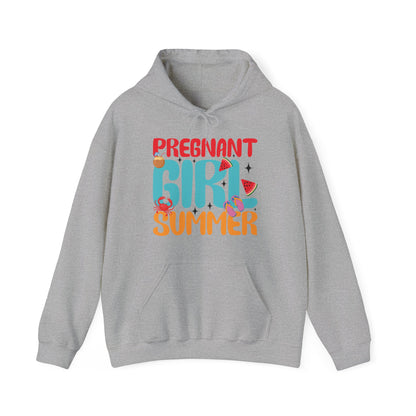 Groovy Pregnancy Reveal Pregnant Girl Summer Hoodie For Baby Shower Hoodie