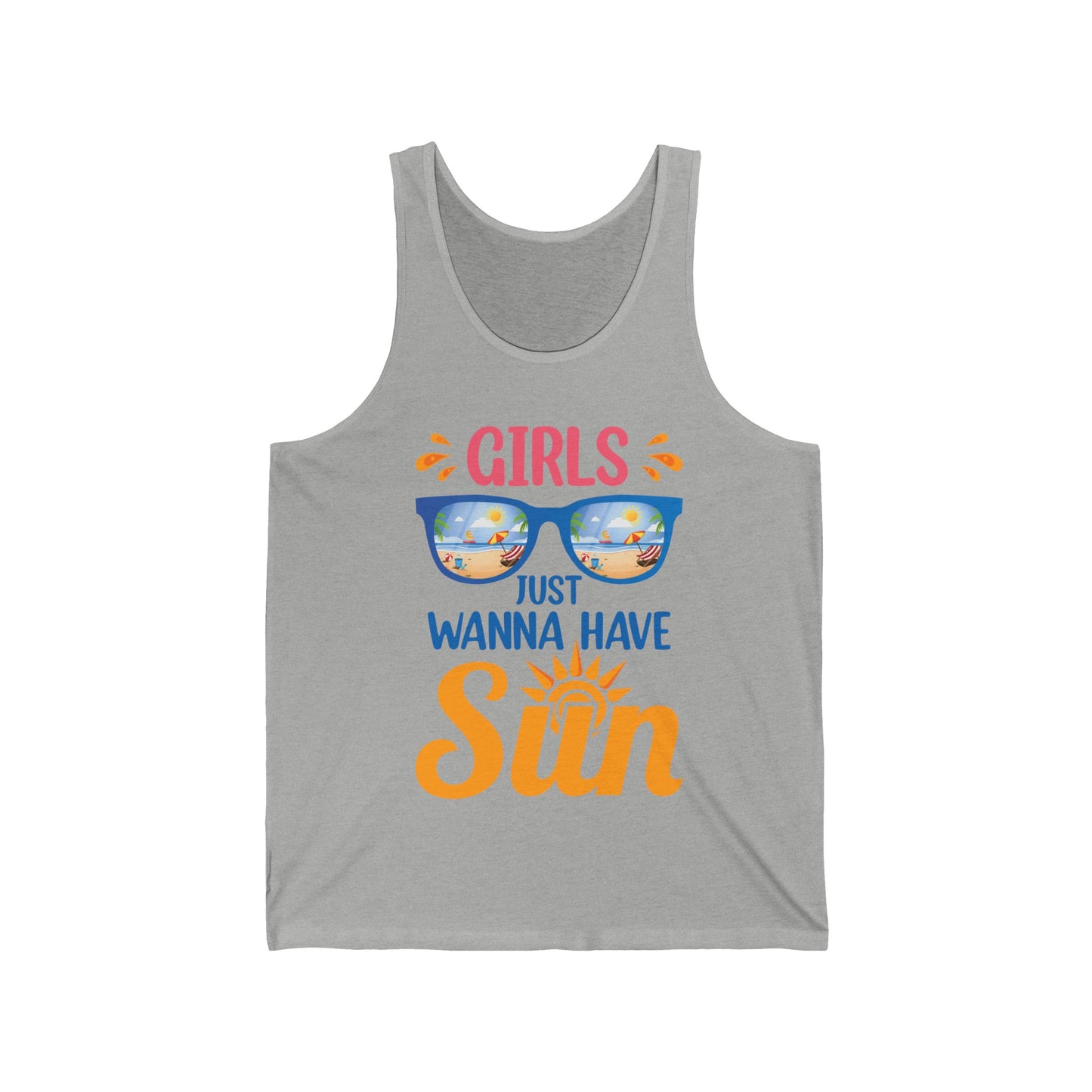 Funny Summer Girls Just Wanna Have Sun Beach Vacation Tank Top For Women