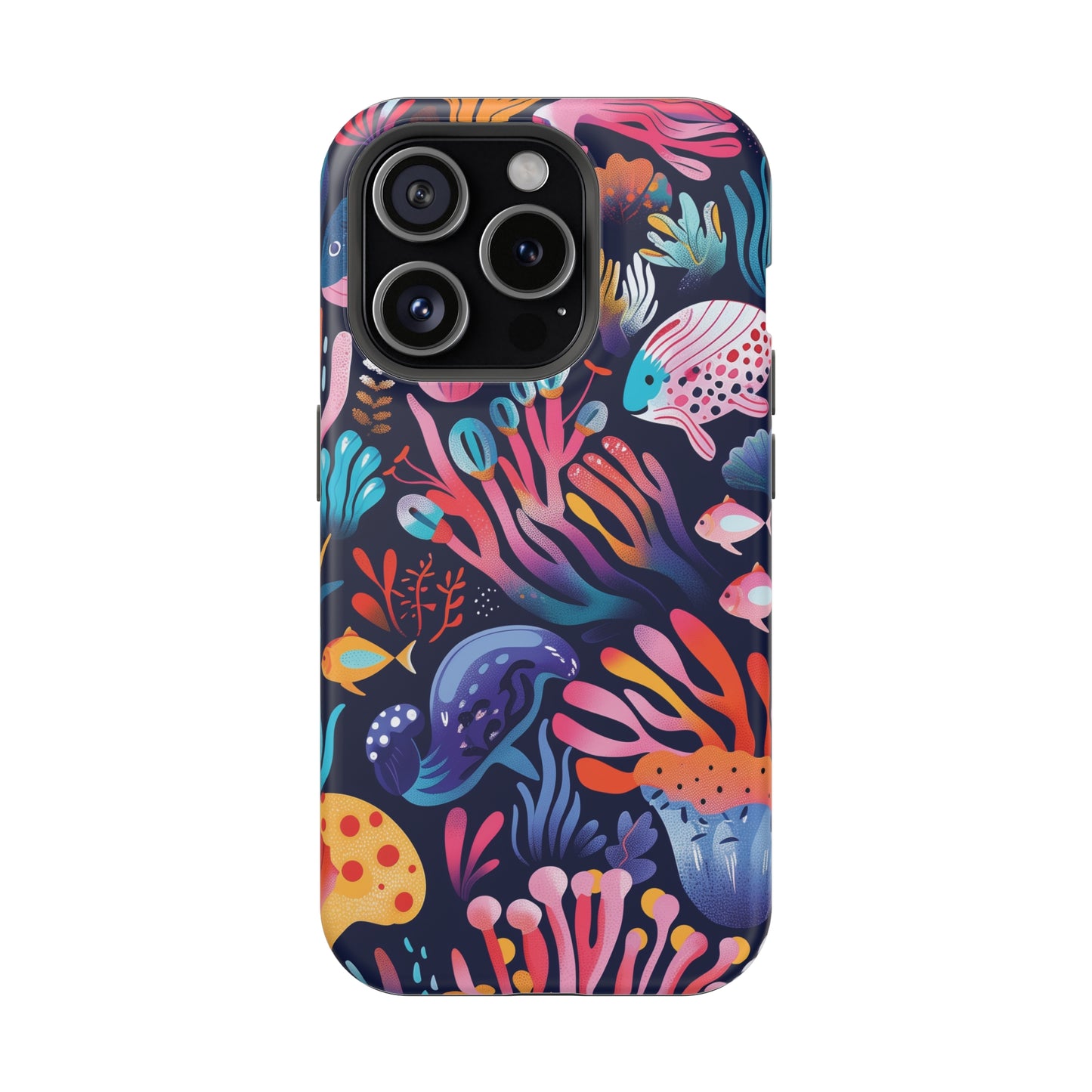 Underwater World Pattern iPhone 13 14 15 Pro Max Plus Case Compatible with MagSafe Tough Cases Protection, Magnetic Phone Case for iPhone  Classic Series