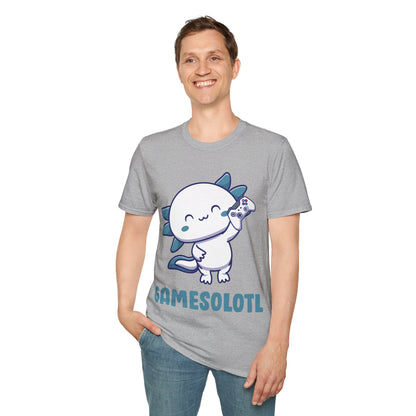 Funny Gamesolotl Gamer Axolotl Fish Playing Video Games Lizard Gaming T-Shirt Men Women