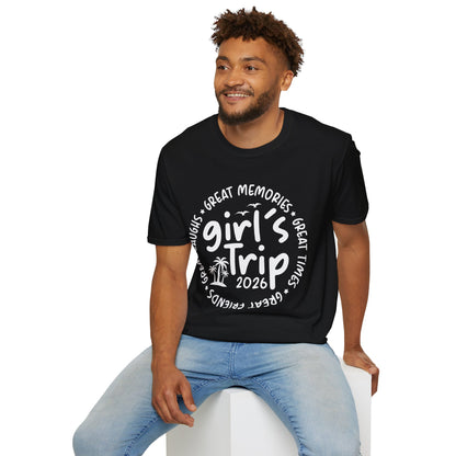Girl's Trip 2026 Memories Friends Trip Matching Vacation T-Shirt For Men Women T-Shirt