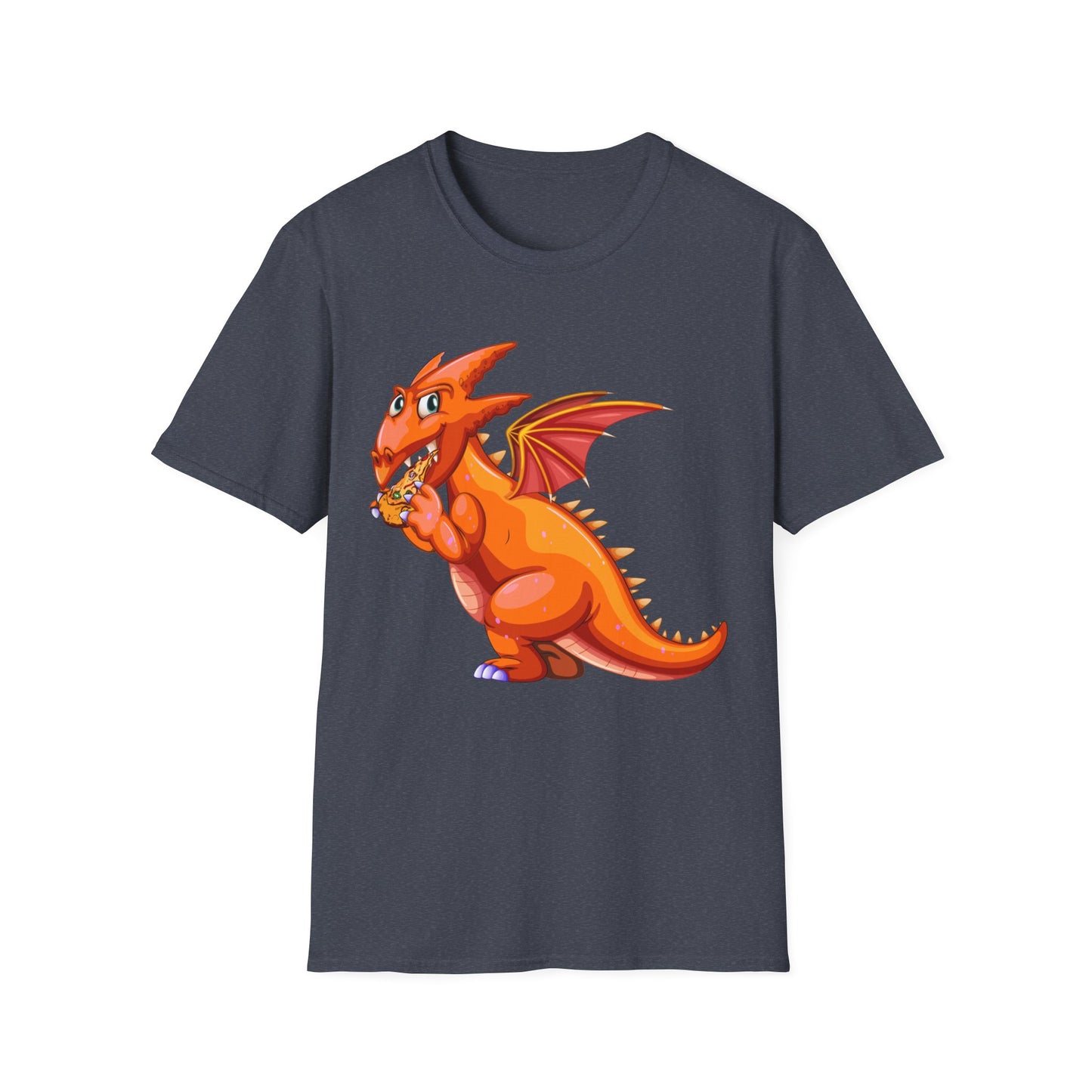 Funny Dragon Eating Pizza Dragon Foodie Food Lovers T-Shirt Men Women