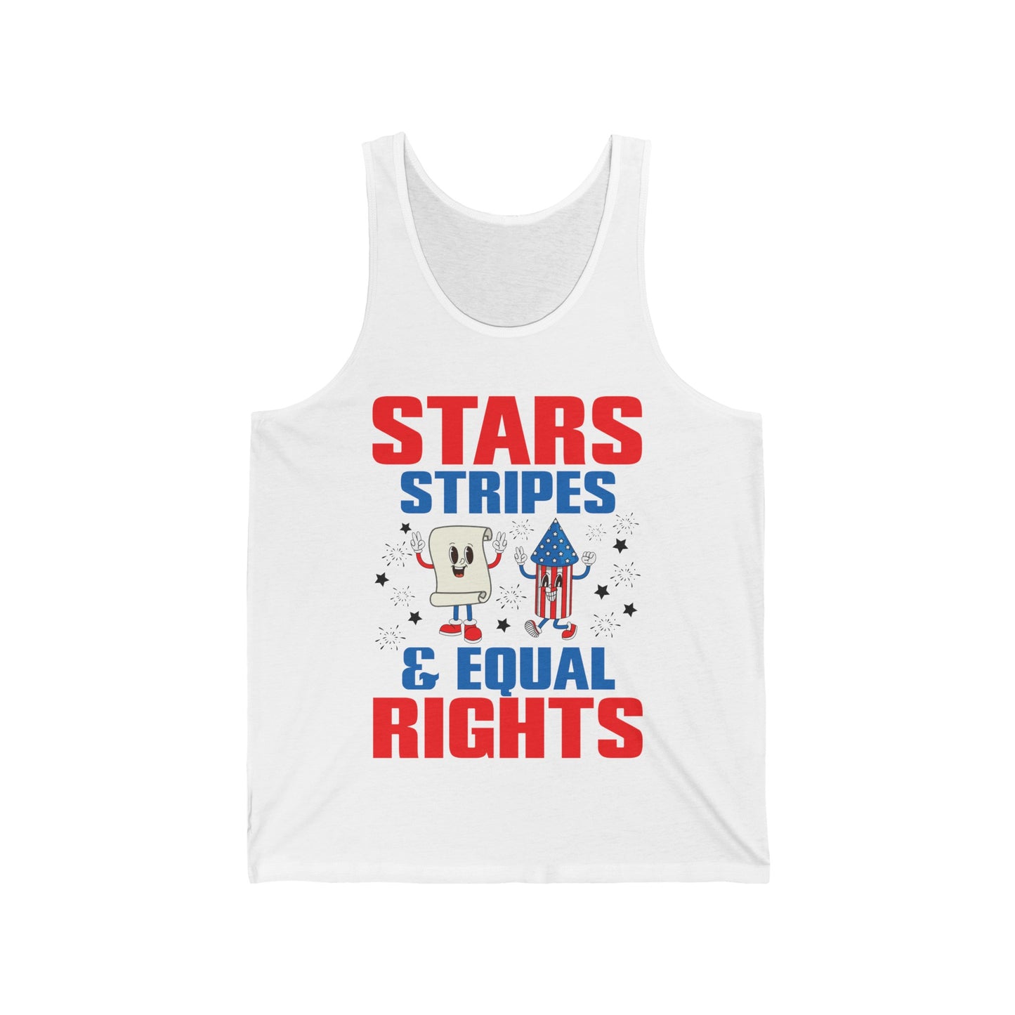 Stars Stripes & Equal Rights 4th Of July Retro Groovy Tank Top For Men Women Tank Top