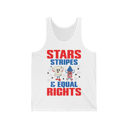 Stars Stripes & Equal Rights 4th Of July Retro Groovy Tank Top For Men Women Tank Top