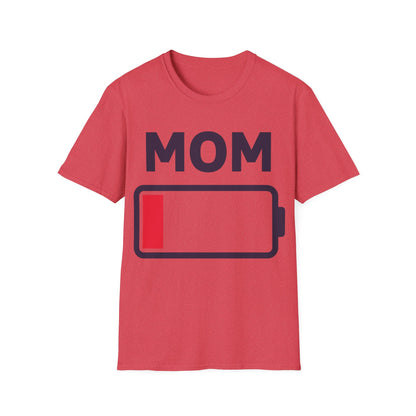 Funny Mom Tired Low Battery Mothers Day T-Shirt